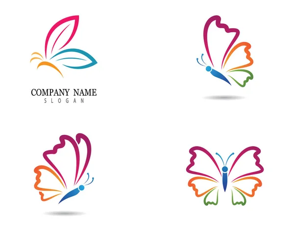 Butterfly Logo Template Vector Icon Illustration Design — Stock Vector