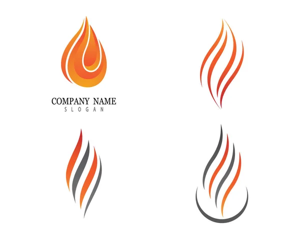 Brandflamma Logotyp Mall Vektor Ikon Illustration Design — Stock vektor