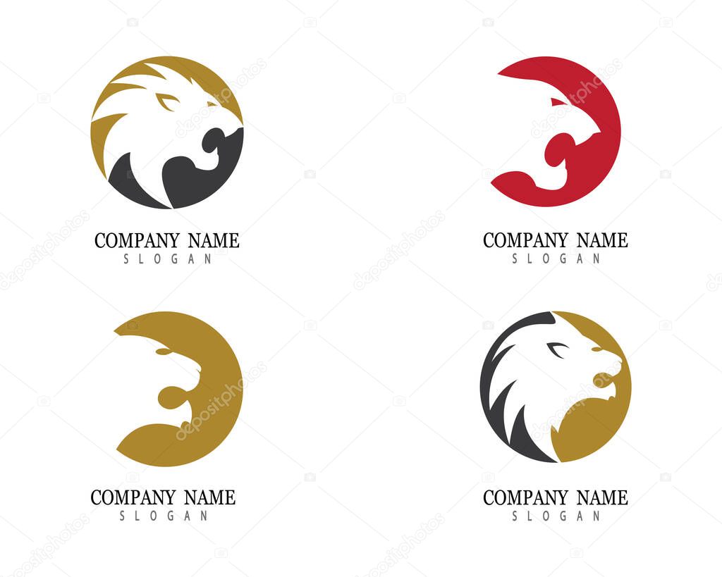 Lion head vector icon illustration design