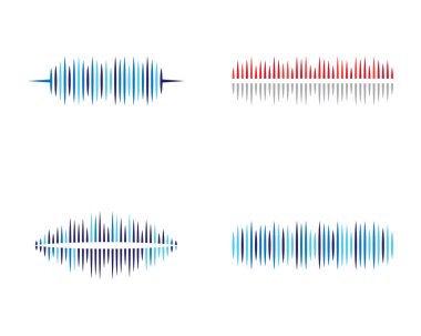 Ses dalgası logo şablonu vektör resimleme