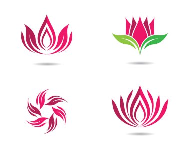 Güzellik çiçekleri logo şablon vektör simgesi