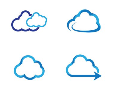 Bulut teknolojisi vektör logosu tasarım vektörü
