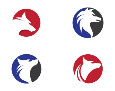 Wolf Logo Şablonu vektör çizimi tasarımı