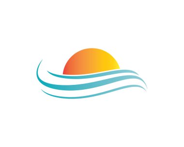 Güneş logosu şablon vektör resimleme tasarımı