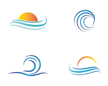 Su Dalgası logo vektör illüstrasyon tasarımı