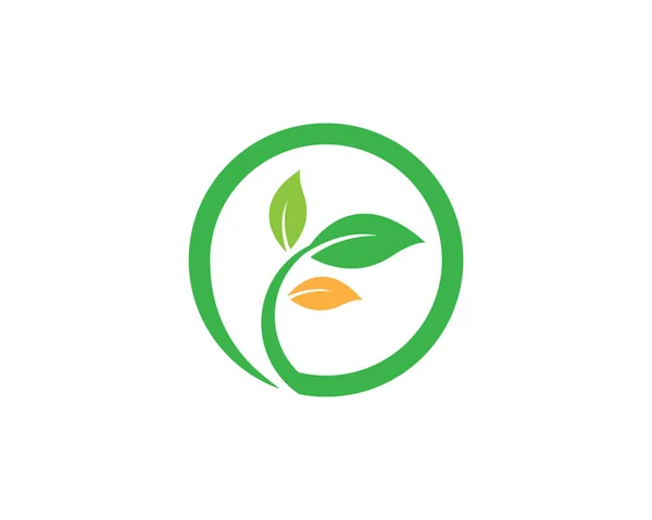 Ecología Logotipo Plantilla Vector Icono Ilustración — Archivo Imágenes Vectoriales