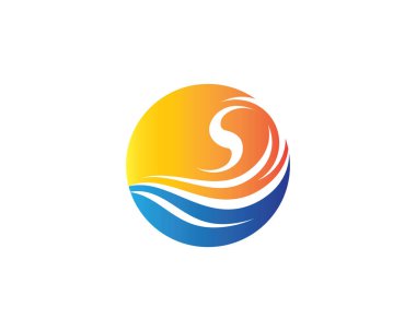 Güneş logosu şablon vektör resimleme tasarımı