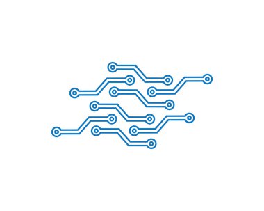 Teknoloji logosu vektör ikonu çizimi tasarımı