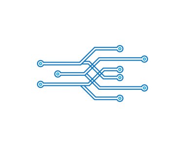 Teknoloji logosu vektör ikonu çizimi tasarımı