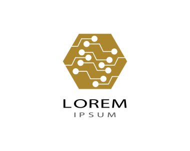 Teknoloji logosu vektör ikonu çizimi tasarımı