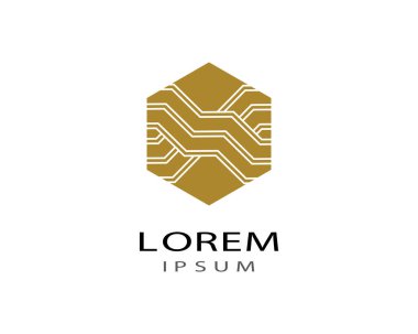 Teknoloji logosu vektör ikonu çizimi tasarımı