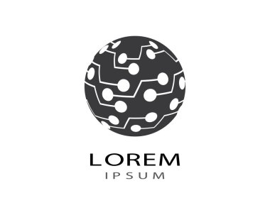 Teknoloji logosu vektör ikonu çizimi tasarımı