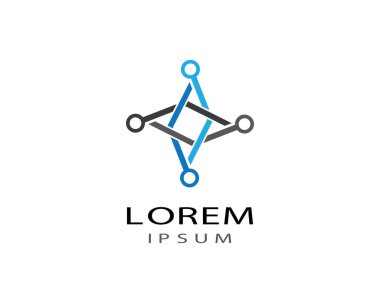 Teknoloji logosu vektör ikonu çizimi tasarımı