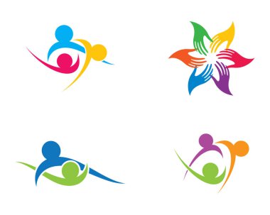 Evlat edinme ve toplumsal bakım logosu vektör resmetme tasarımı