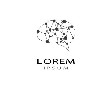 Beyin logosu şablon vektör illüstrasyon tasarımı