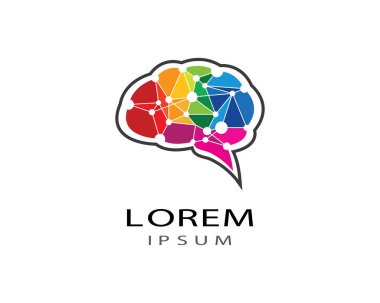 Beyin logosu şablon vektör illüstrasyon tasarımı