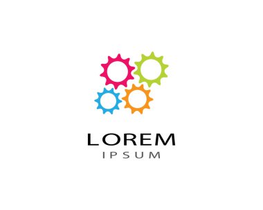 Gear Logo Şablonu vektör çizimi tasarımı