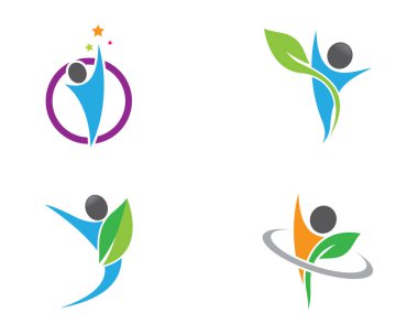 Sağlıklı Yaşam Logosu vektör ikonu çizimi tasarımı