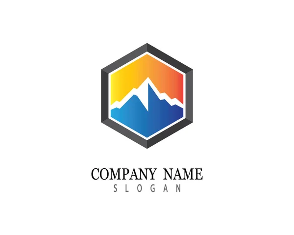 Mountain Logo Template Vector Pictogram Illustratie Ontwerp — Stockvector