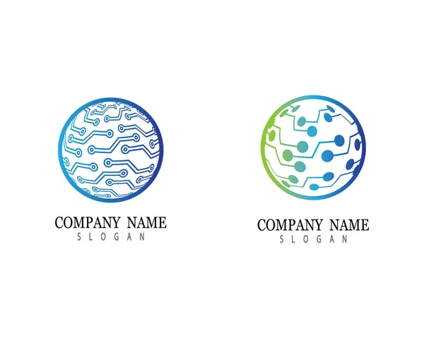 Teknoloji Logosu Vektör Ikonu Çizimi Tasarımı — Stok Vektör