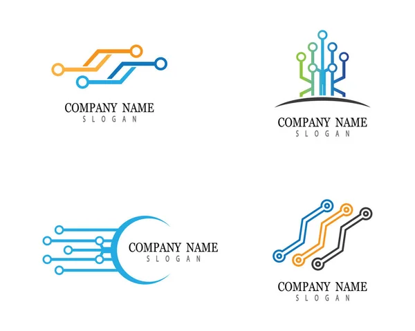 Technology Logo Template Vector Icon Illustration Design — Stock Vector