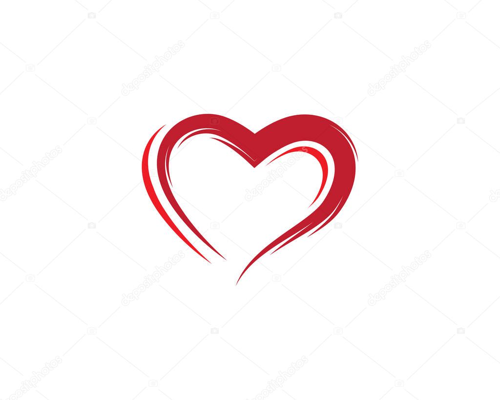 Love logo template vector icon illustration design