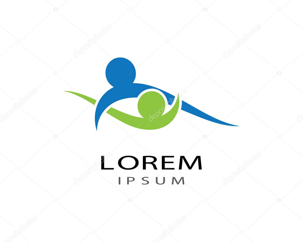 Adoption and community care logo template vector icon illustration design