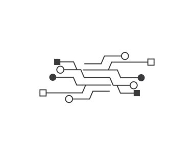Circuit logo şablon vektör resimleme tasarımı