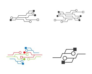 Circuit logo şablon vektör resimleme tasarımı