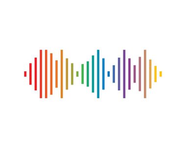 Ses dalgası logo şablonu vektör resimleme