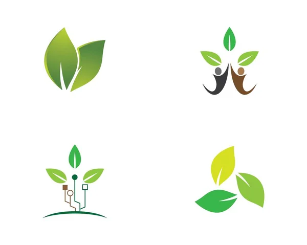 Ecología Logotipo Plantilla Vector Icono Ilustración — Archivo Imágenes Vectoriales