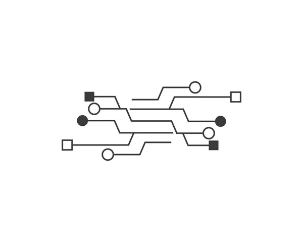 Circuito Logo Modello Vettoriale Icona Illustrazione Design — Vettoriale Stock