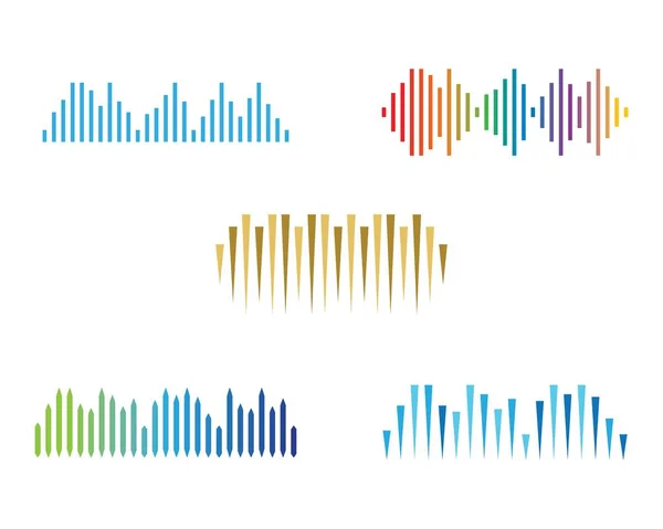 Geluidsgolf Logo Template Vector Pictogram Illustratie — Stockvector