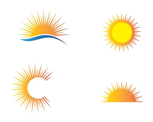 Σχεδιασμός Εικονογράφησης Εικονιδίου Διανύσματος Λογότυπου Ήλιου — Διανυσματικό Αρχείο