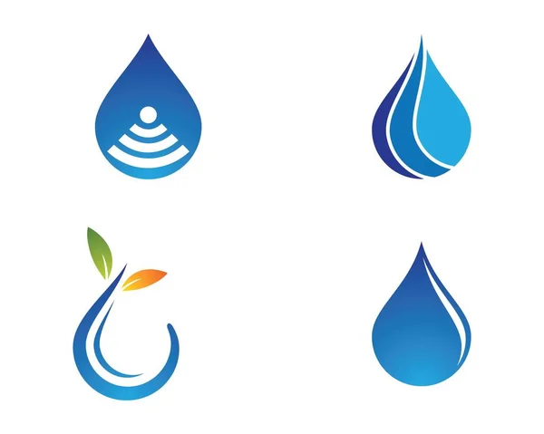 Goccia Acqua Logo Modello Icona Vettoriale Illustrazione Design — Vettoriale Stock