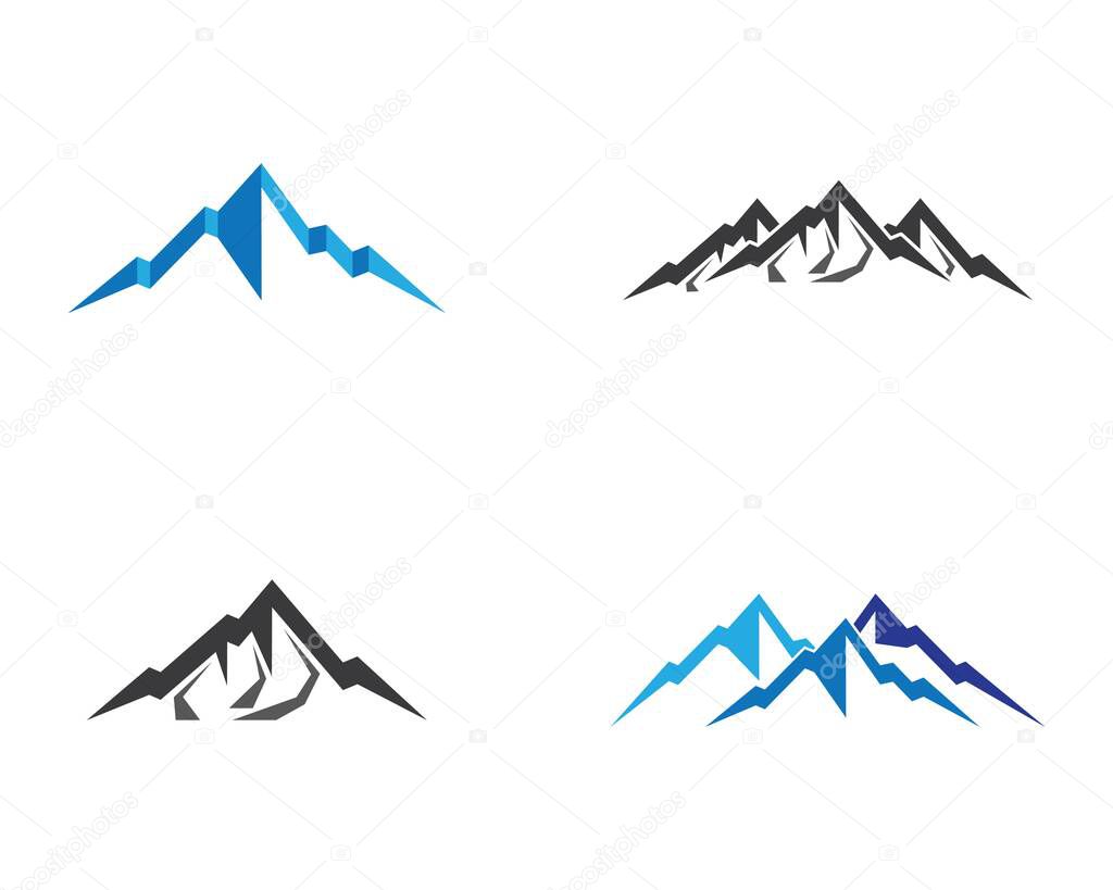 Mountain logo template vector icon illustration design