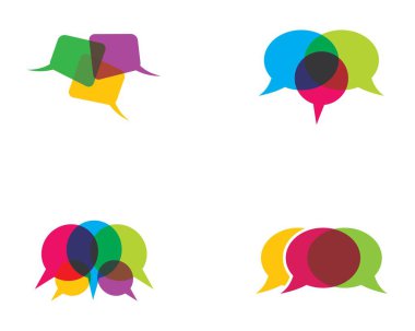 Konuşma balonu logo şablonu vektör resmetme tasarımı