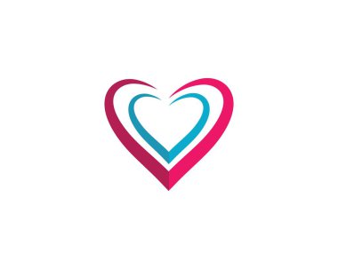 Aşk logosu şablon vektör illüstrasyon tasarımı