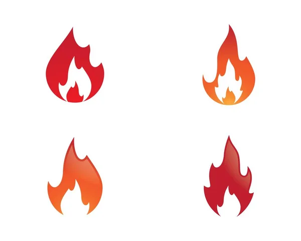 Feuer Flamme Logo Vorlage Vektor Symbol Illustration Design — Stockvektor