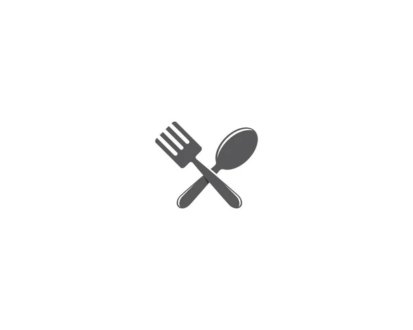 Ikon Vektor Templat Logo Spoon Dan Fork - Stok Vektor