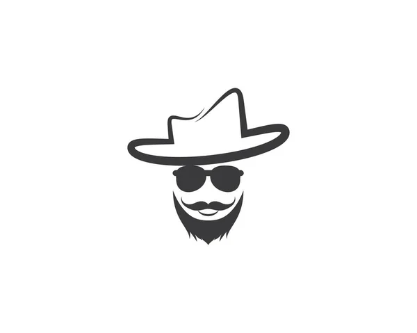 Vaquero Sombrero Símbolo Vector Icono Ilustración — Archivo Imágenes Vectoriales