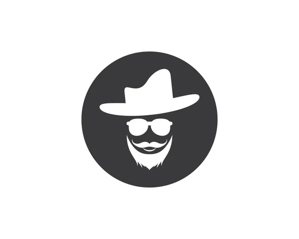 Vaquero Sombrero Símbolo Vector Icono Ilustración — Archivo Imágenes Vectoriales