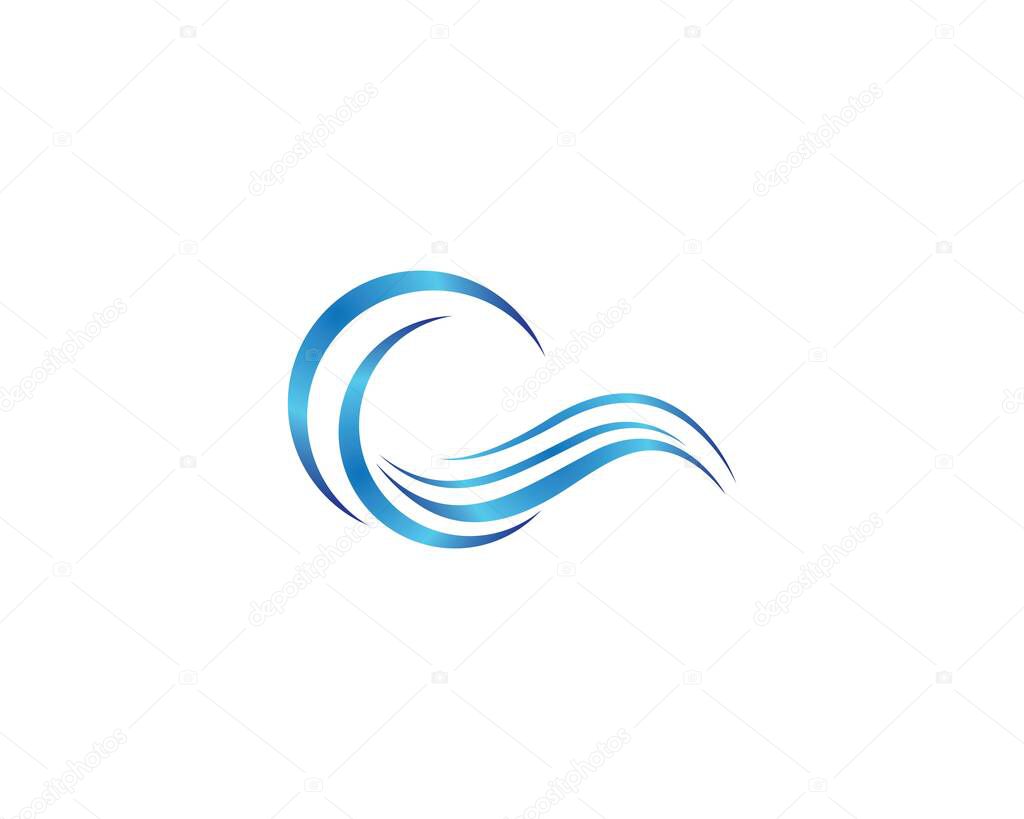 Water wave vector icon illustration
