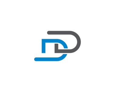 D harfi logo vektör illüstrasyon tasarımı