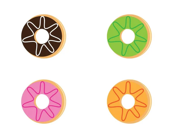 Donut Vector Icono Ilustración Diseño — Archivo Imágenes Vectoriales