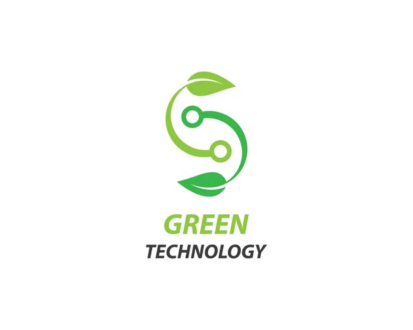 Tecnologia Verde Ícone Vetor Ilustração — Vetor de Stock
