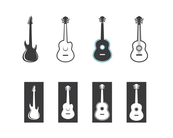 Gitár Vektor Ikon Illusztráció Tervezés — Stock Vector