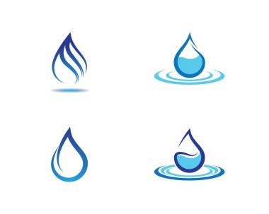 Su damlası logo şablonu vektör illüstrasyon tasarımı