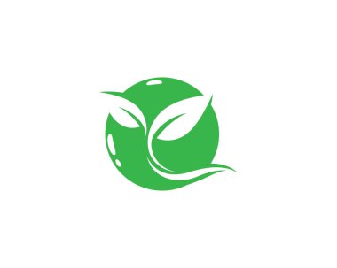 Yeşil yapraklı ekoloji doğa element ikonu logoları