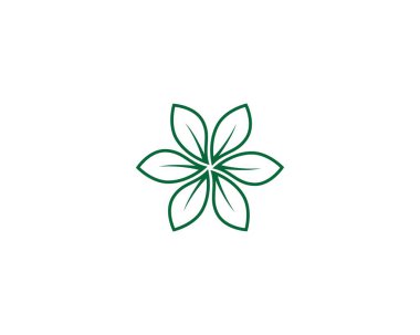 Yeşil yapraklı ekoloji doğa element ikonu logoları